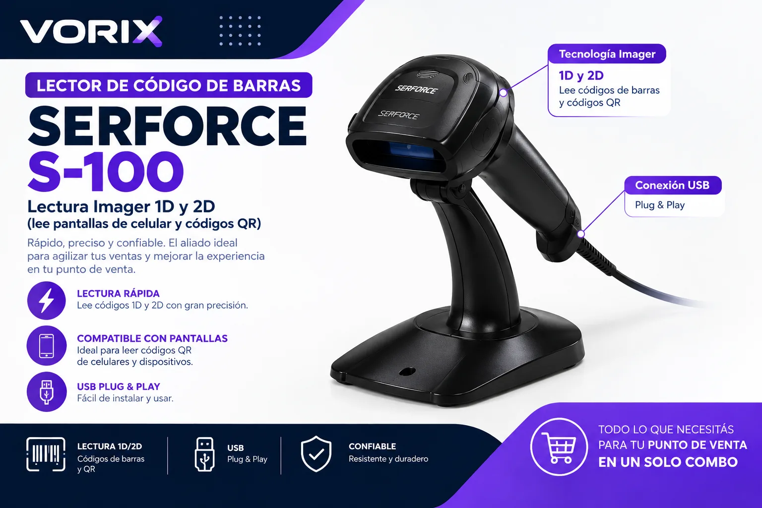 Kit Punto de Venta para Comercios: All In One Intel Celeron 15.6 + Lector USB + Sistema de Facturación