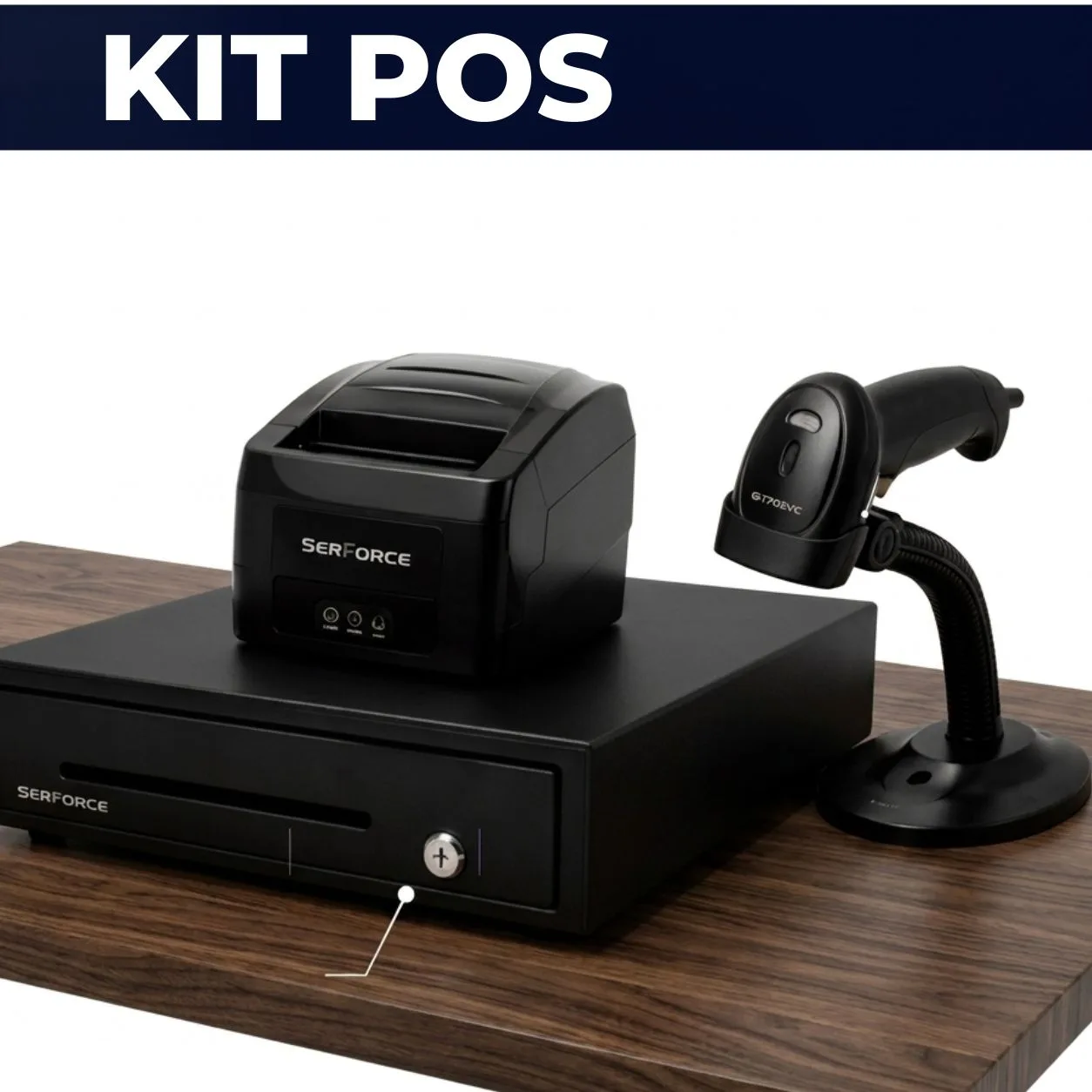 Solución POS Compacta 58mm: Impresora, Lector y Gaveta de Dinero