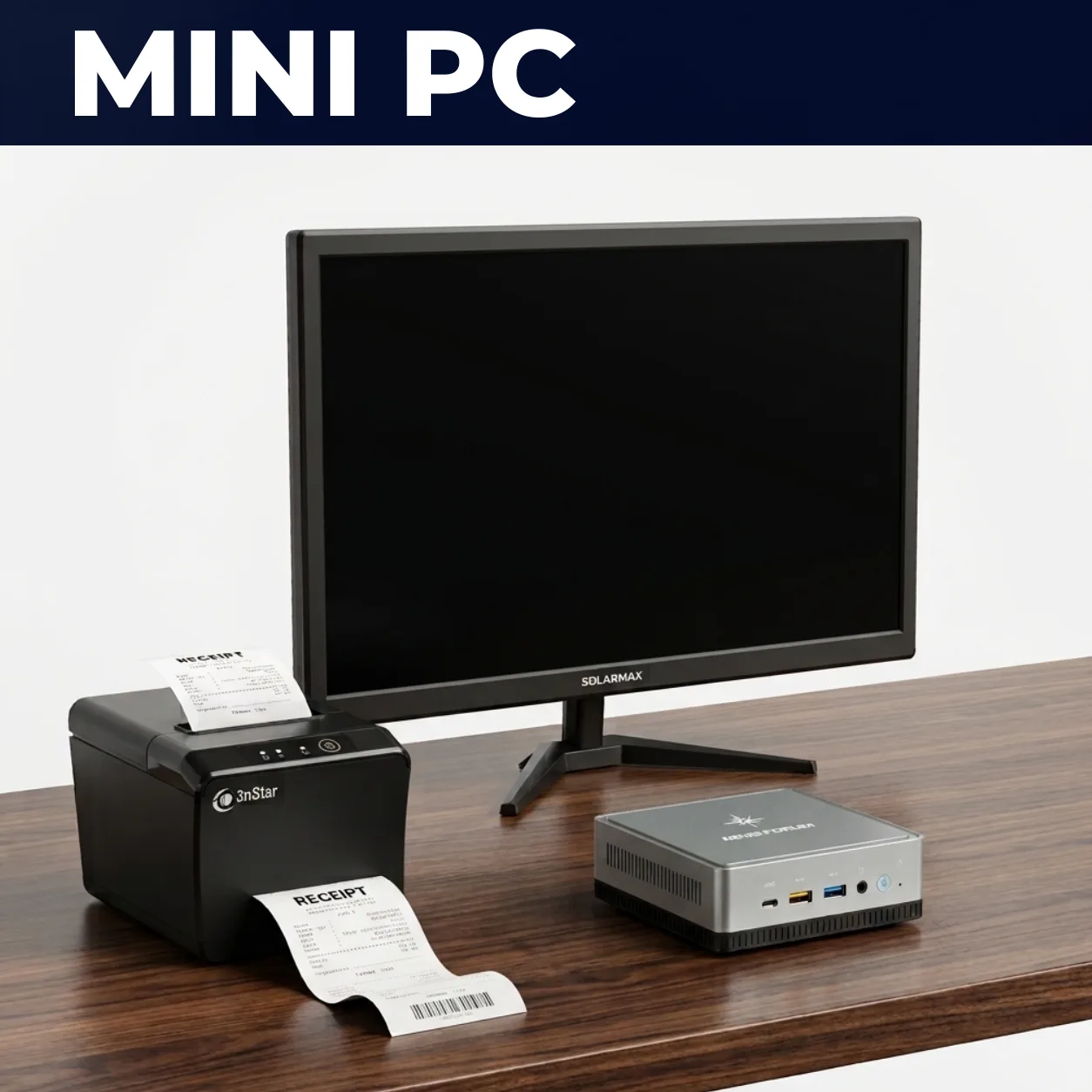 Combo Punto de Venta Completo: Mini PC, Monitor, Teclado/Mouse, Software y Comandera