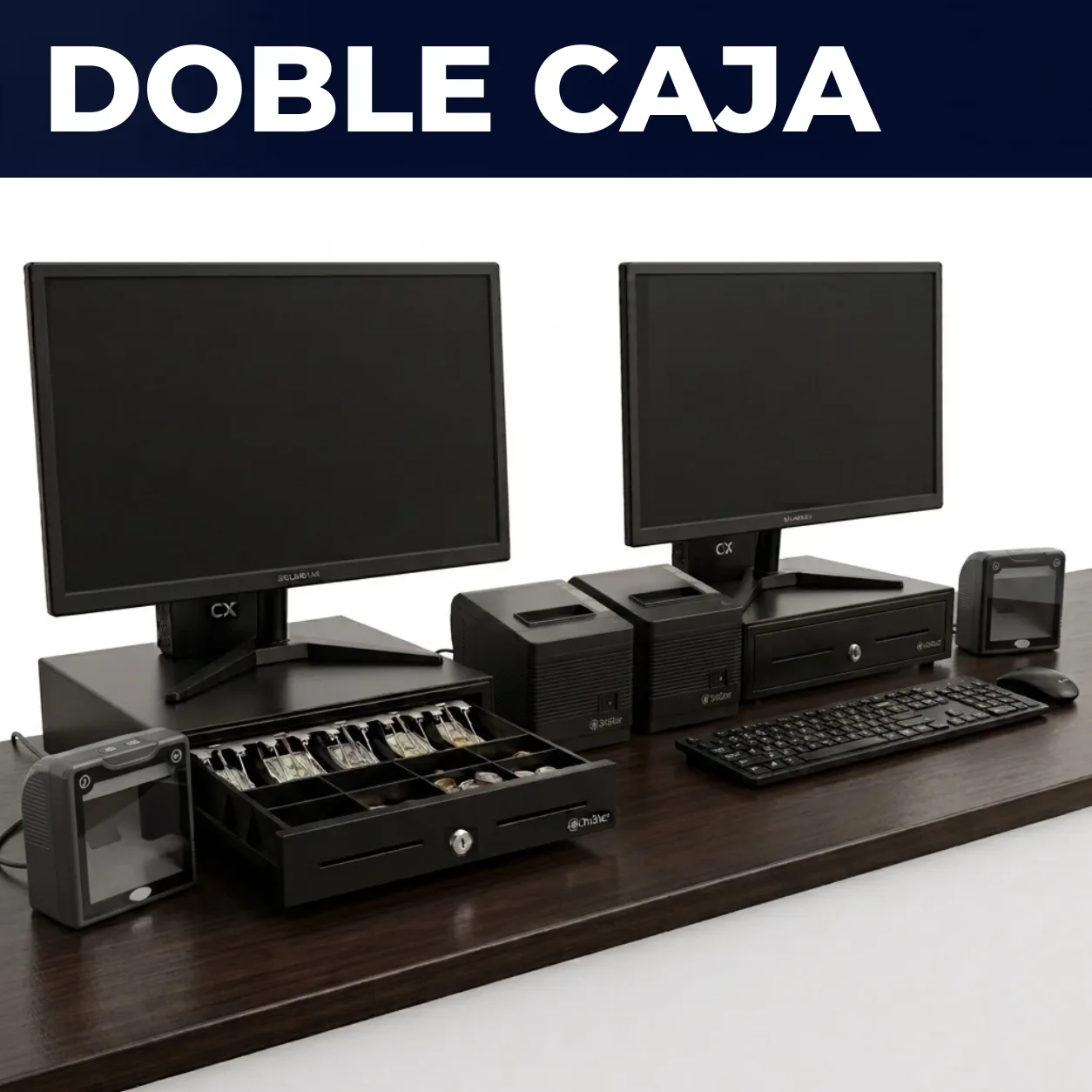 Sistema de Cobro Completo x2: Ideal para Supermercados y Locales Grandes