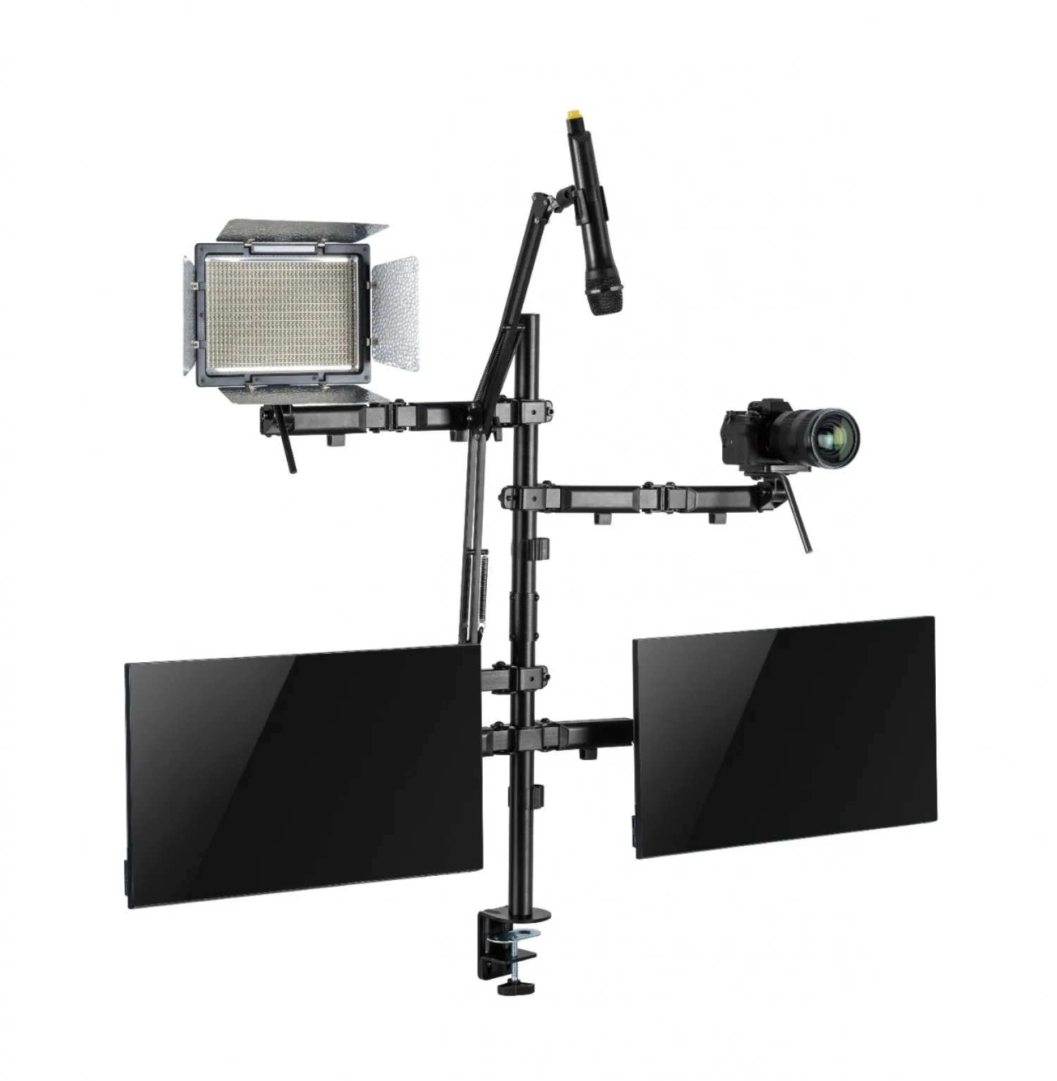 SOPORTE INTELAID DE ESCRITORIO SETUP 2 MONI CAMARA CAM MIC LUZ IT-SDM