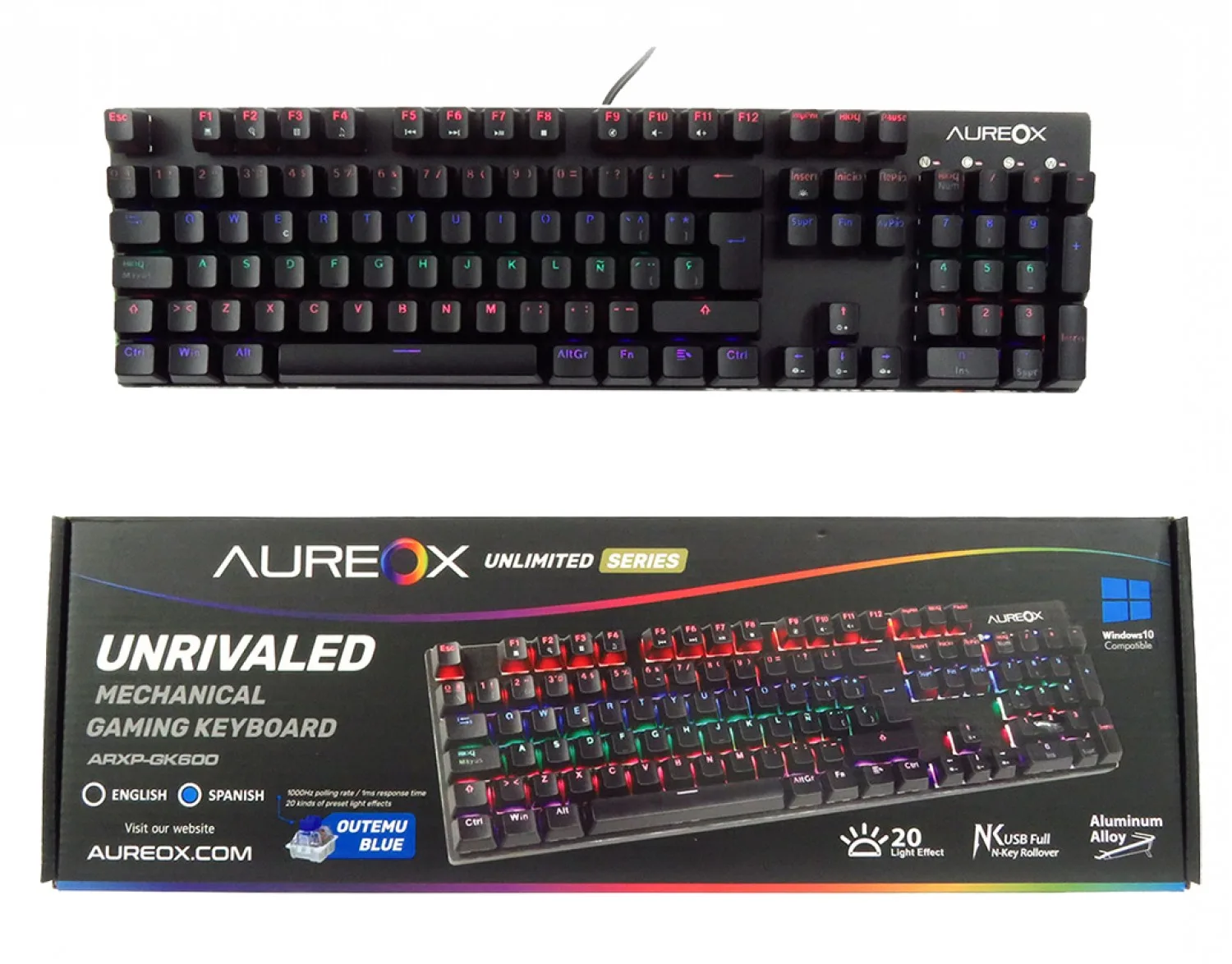 TECLADO MEC AUREOX UNRIVAILED GAMING GK600