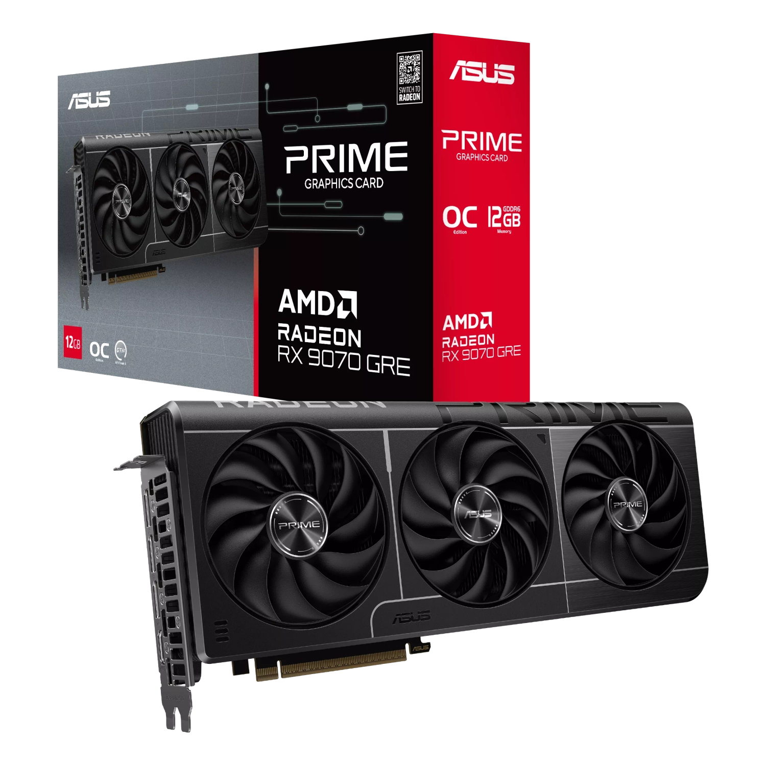 Placa de Video ASUS AMD Radeon PRIME RX9070 GRE O12G EVO